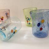 Service of 6 Murano glasses water "goto" "murrisa" in Murano glass unique piece