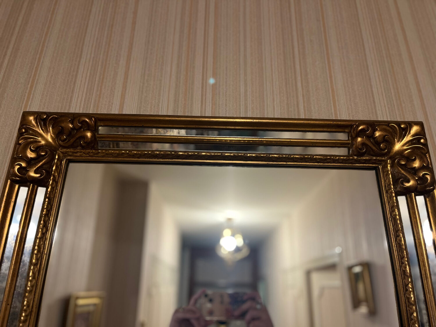 Mirror with a glazing bar