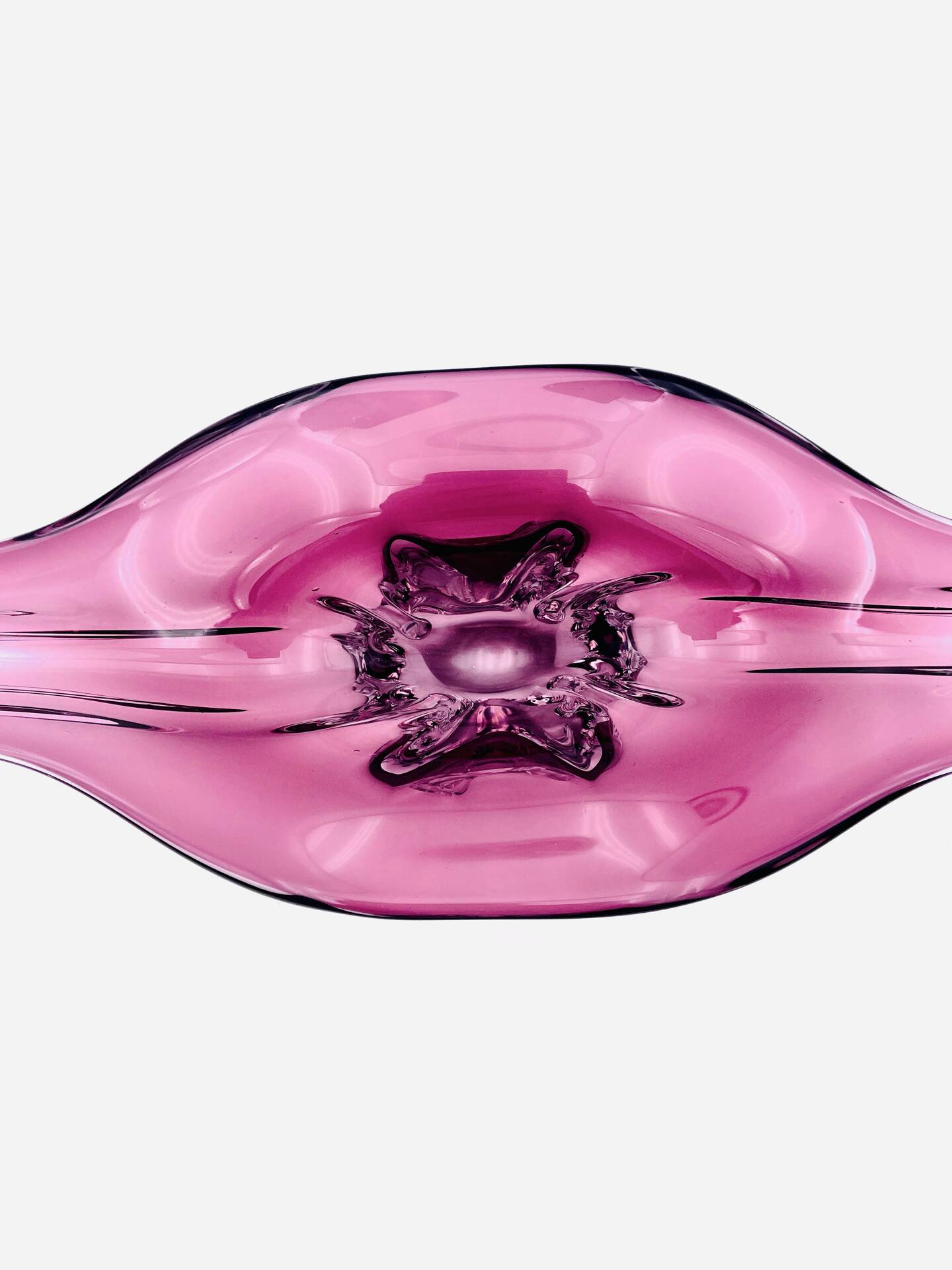 Coupe XXL Formia Murano Verre Soufflé Violet Mid-Century 62cm