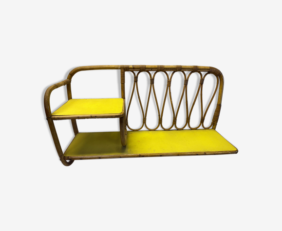 Étagère en rotin vintage