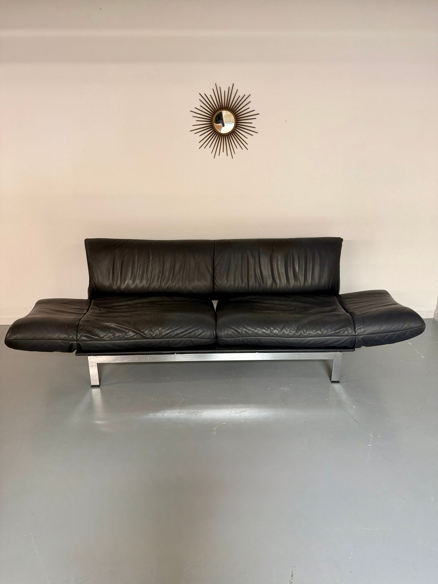 De Sede DS 140 midnight blue 3-seater vintage leather sofa 1980s design