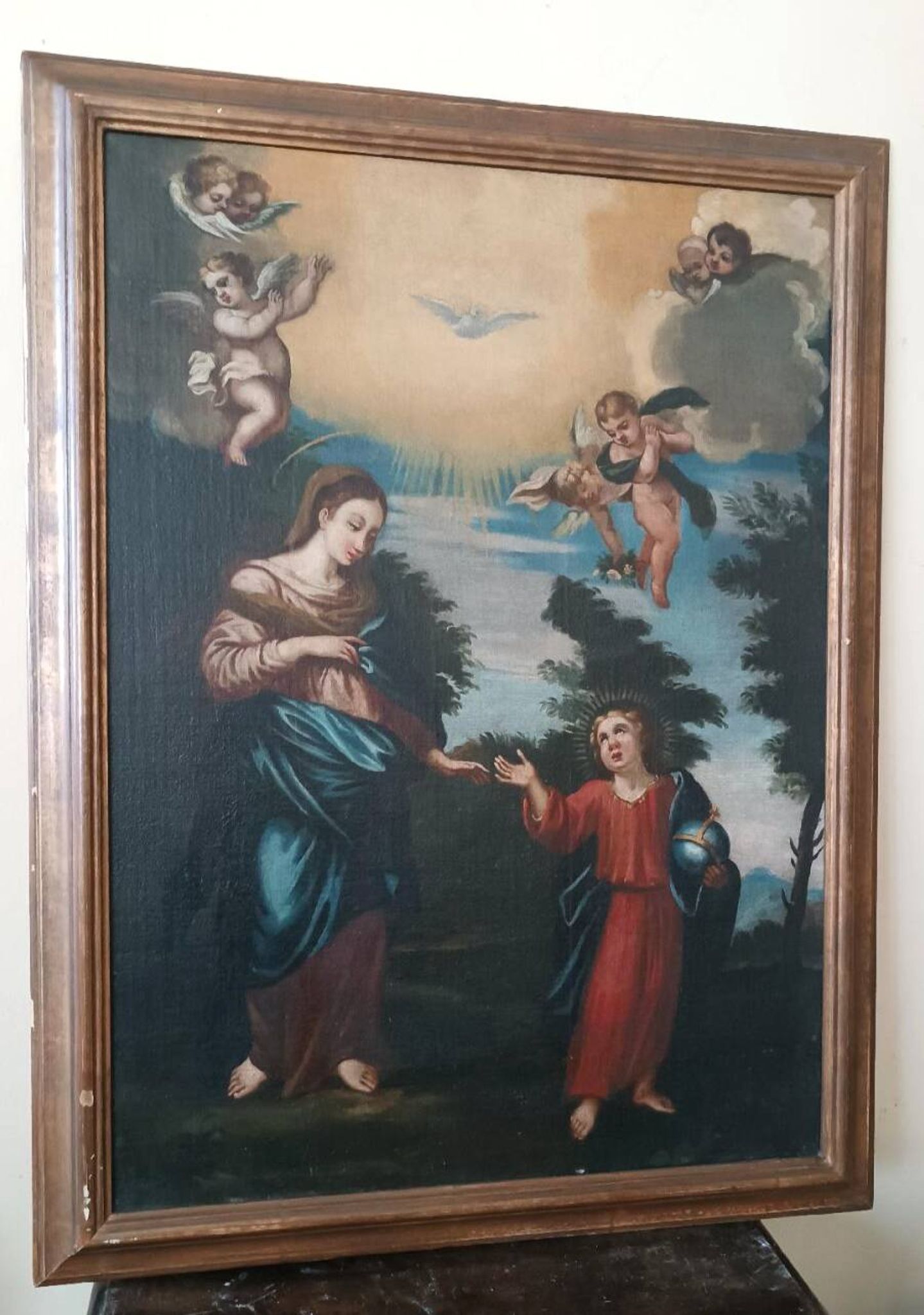 Old oil painting on canvas, 18th century