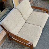 Teak and two-seater wool sofa from the 60s