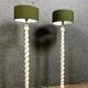 Pair of twisted column lamps in lacquered wood circa 1850