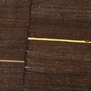 5x8 Dark Brown Ethnic Turkish Kilim Rug, 169x238Cm