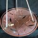 Art Deco pendant lamp in molded and pressed glass signed Degué, dragonfly motifs
