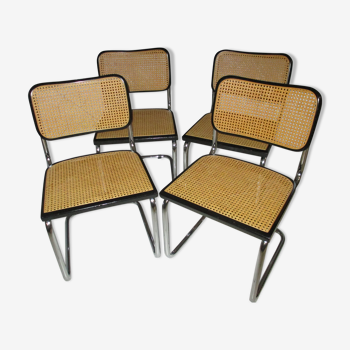 Suite de 4 chaise Cesca B32 par Marcel Breuer 1980