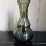 Vintage Frosted Murano Glass Amphora Vase