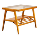 Glass and wood side table
