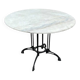Table de bistrot ancienne - Plateau rond en marbre et piétement tripode