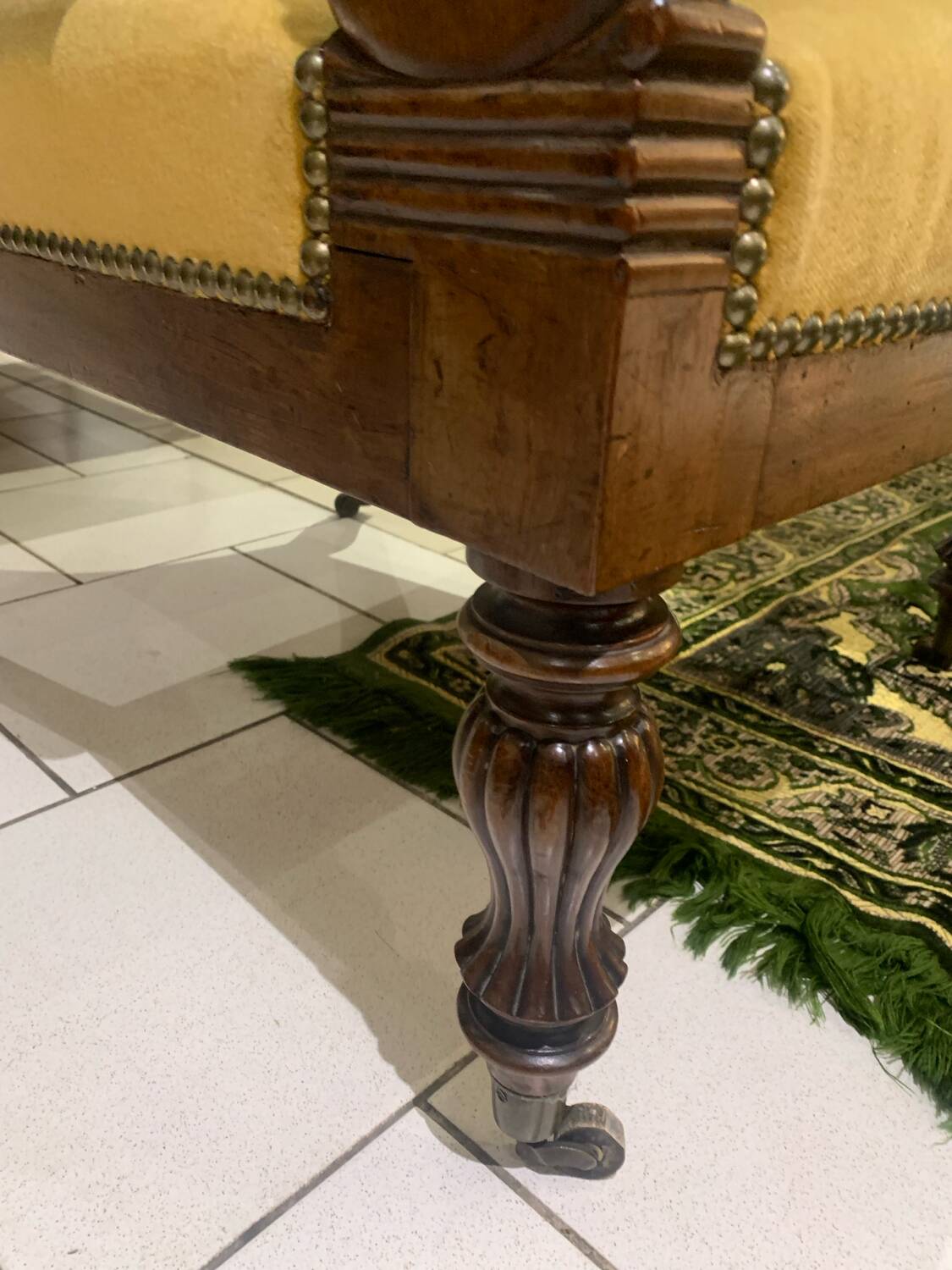 Antique armchair, Voltaire, styled swan neck restoration