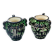 Pair of vases Vallauris decoration hand 561 signed