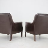 1970s pair of leather armchairs,denmark