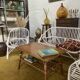 Rattan living room table with review door from the 70