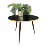 Black formica round coffee table 1960s