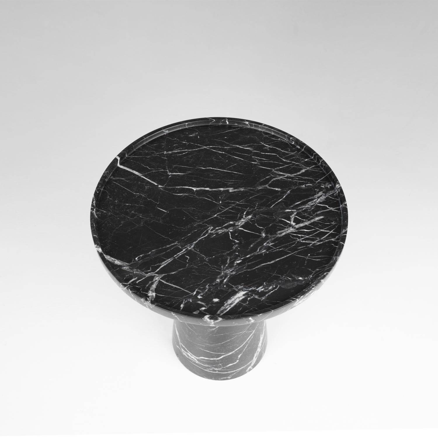 Black marble side table