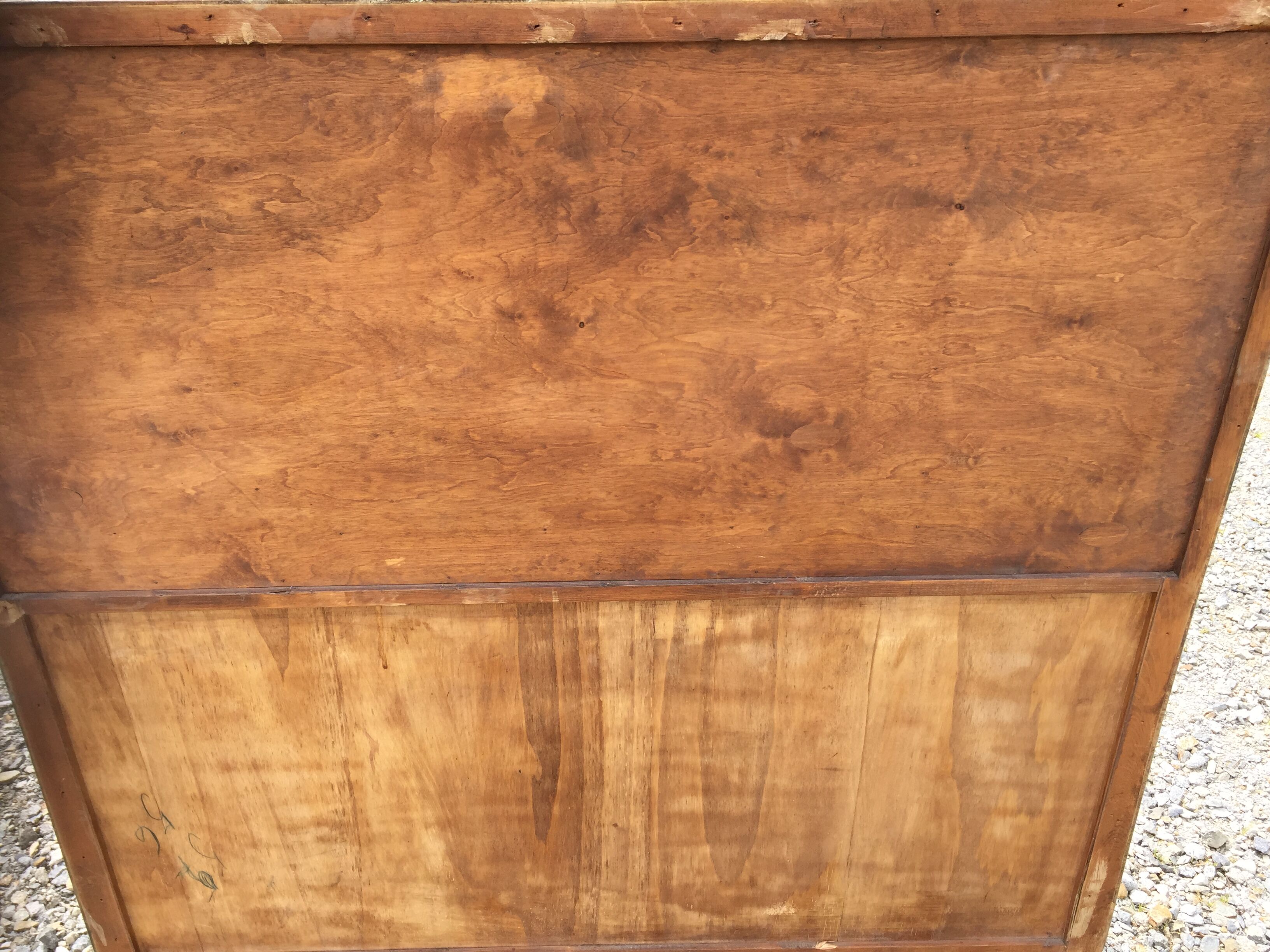 Vintage secretary desk, known as donkey's back, in cherry wood, Italian by Marelli & Fratelli.