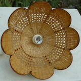 Flower wicker hanging lamp 1970