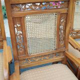 Series of 4 chairs in teak English colonies Ceylon circa 1960