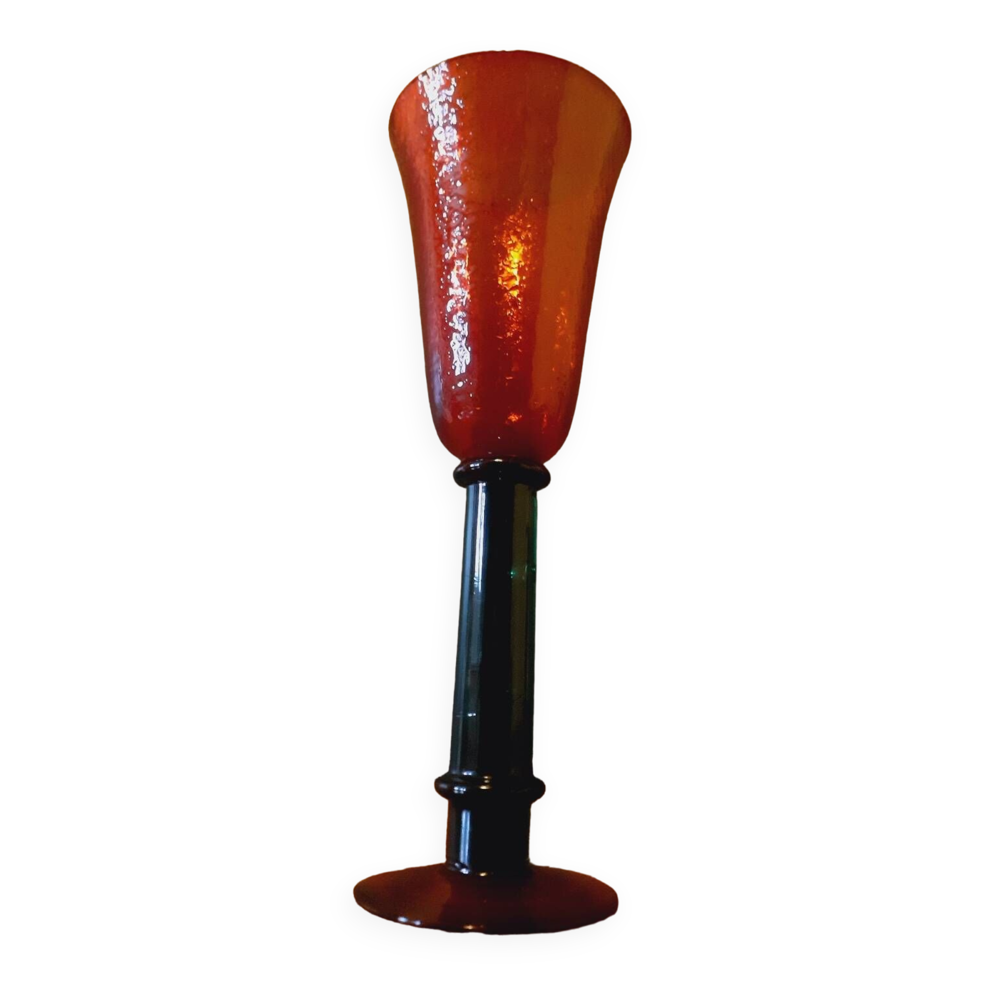 80s Memphis style glass footed vase