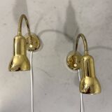 Brass flexible wall lamps, set of 2, 1960’s