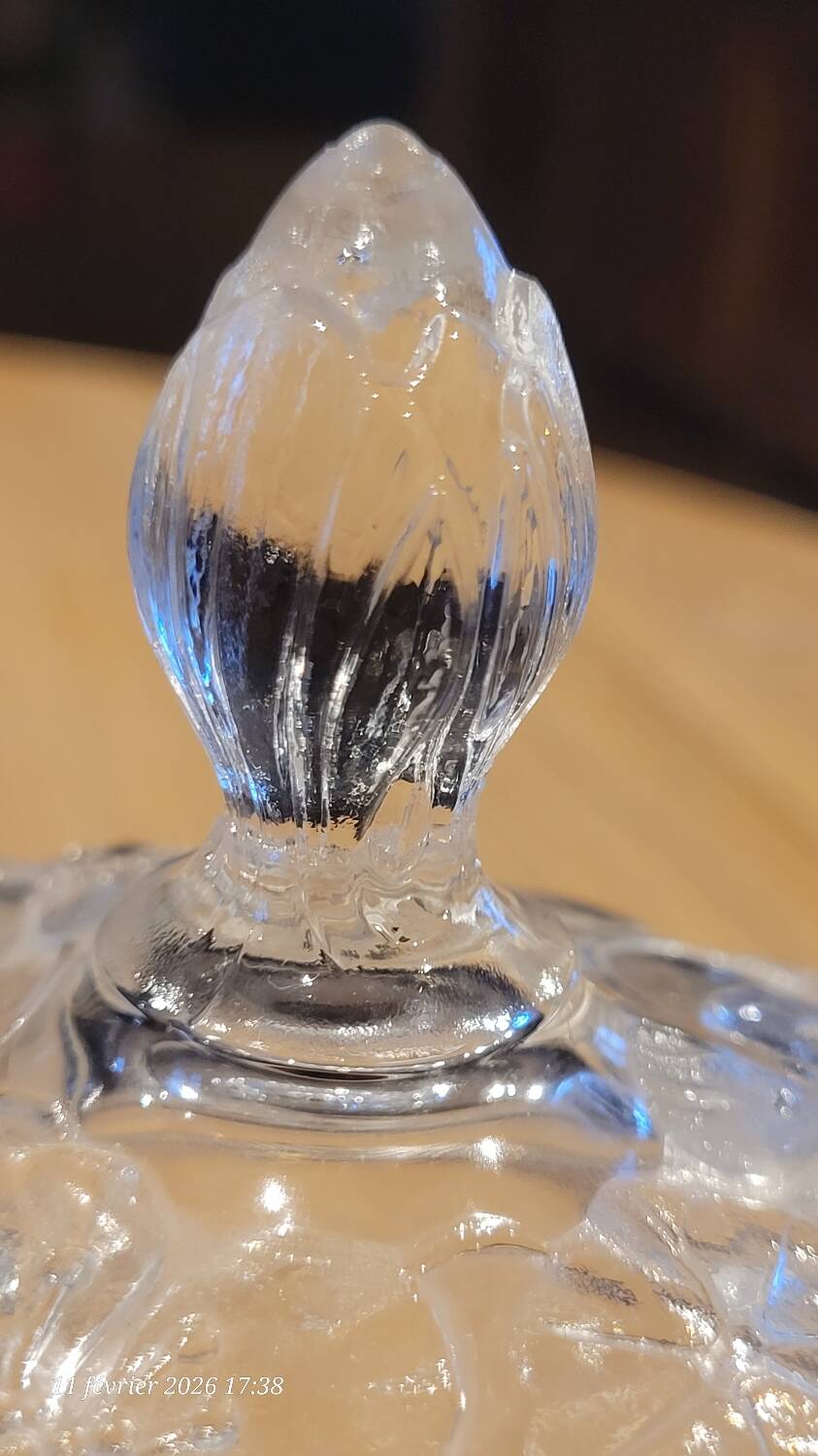 Pressed glass bonbonnière