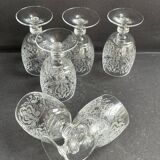 6 verres cristal gravé