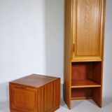 Teak module cabinet narrow Skandi Design shelf 3, 1970s