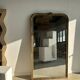 Large gilded mirror 19th century rounded corners mercury glass Louis XVI style