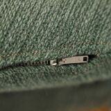 Scandinavian oak and sage-green wool armchair