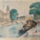 Tableau du pont Saint Michel à Paris, 1950