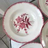 set of 6 hollow plates Longchamp pinks 30-40s