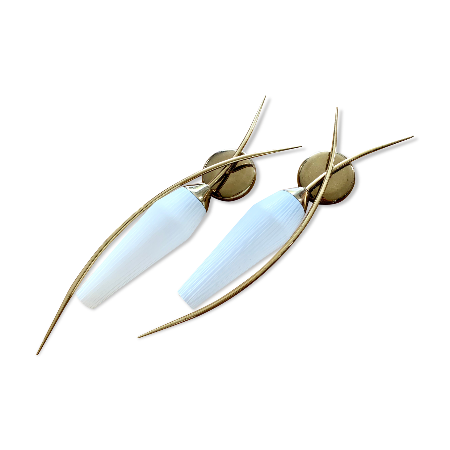 Paire d'appliques tulipe vintage