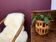 Wooden pot cover and rattan 70s