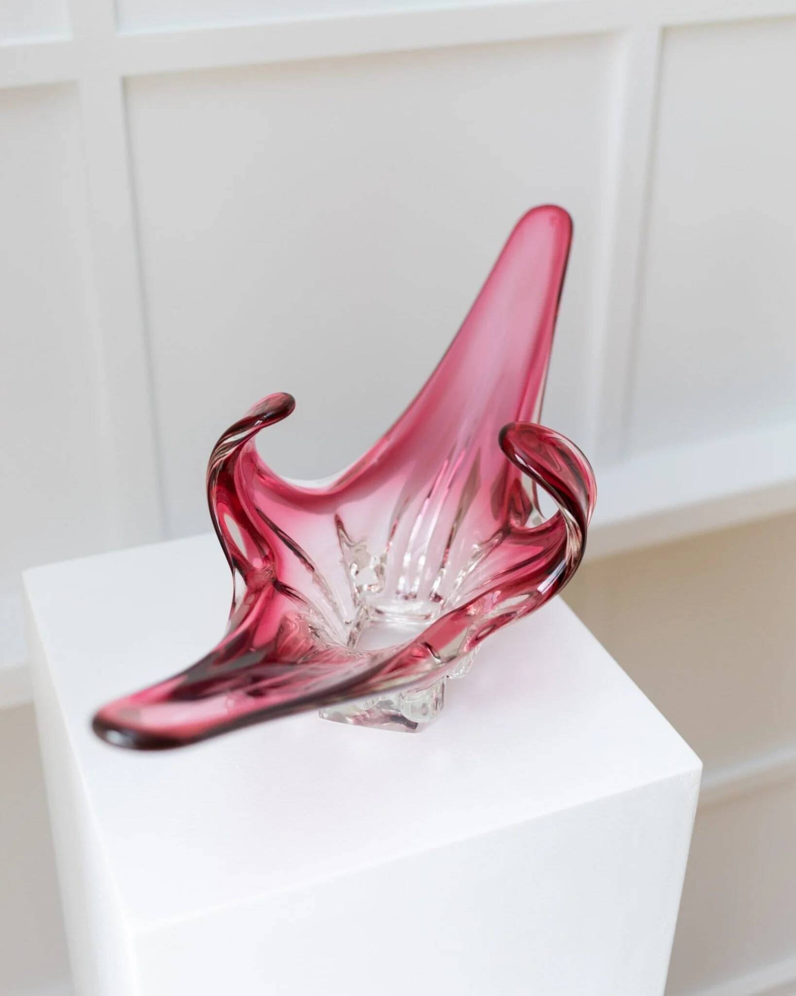 Large Murano bowl Flavio Poli - Pink Sommerso - Mid-Century - 1970s
