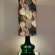 Vintage Doria lamp in green opaline glass with internal lighting by Doria Leuchten, 1970s.