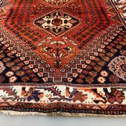 Vintage Traditional Tribal Rug 284x175 cm Wool Oriental HandMade Rug, Red Black