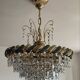 Lustre cascade de pampilles cristal et laiton