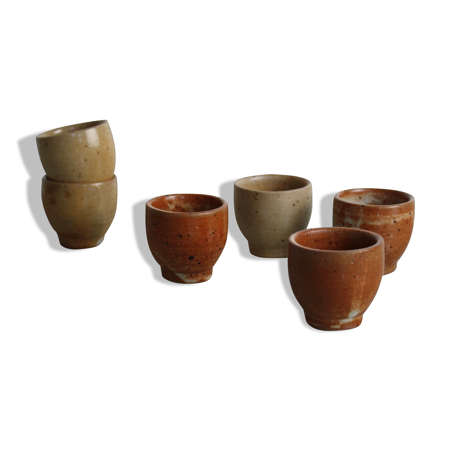 Set de 6 coquetiers en grès
