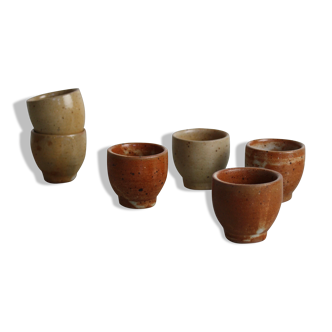 Set of 6 sandstone coquetiers