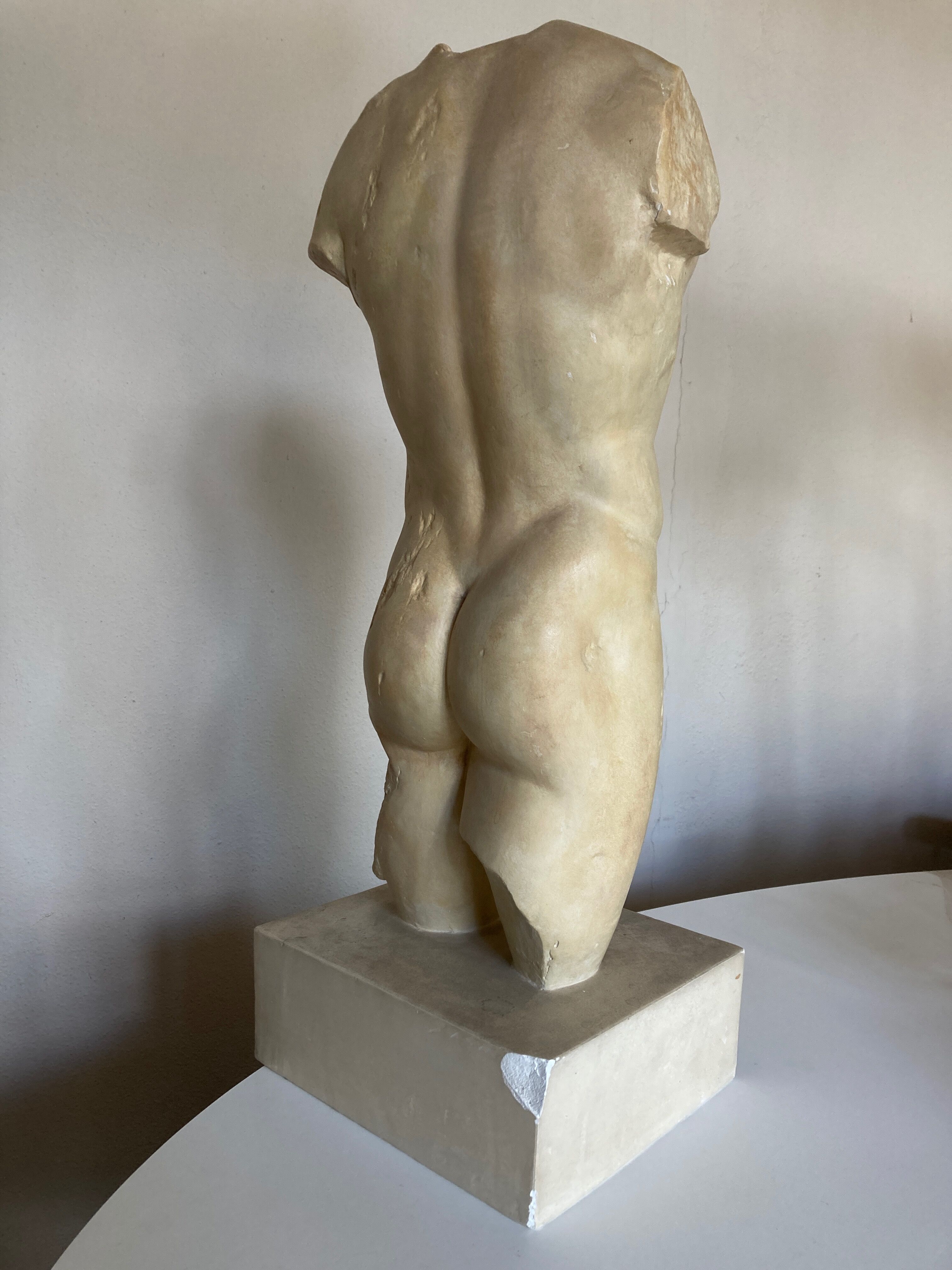 Buste d'Héraclès nu en plâtre XXXL Le Louvre