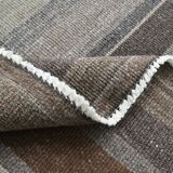 7x9 Gray & Teal Green Handmade Kilim Rug, 224x264Cm