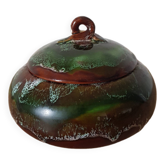 Small green Vallauris style candy box