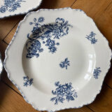 Blue flowered ironstone deep plates from Saxony