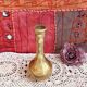 Vintage hammered solid gilded bronze soliflore vase