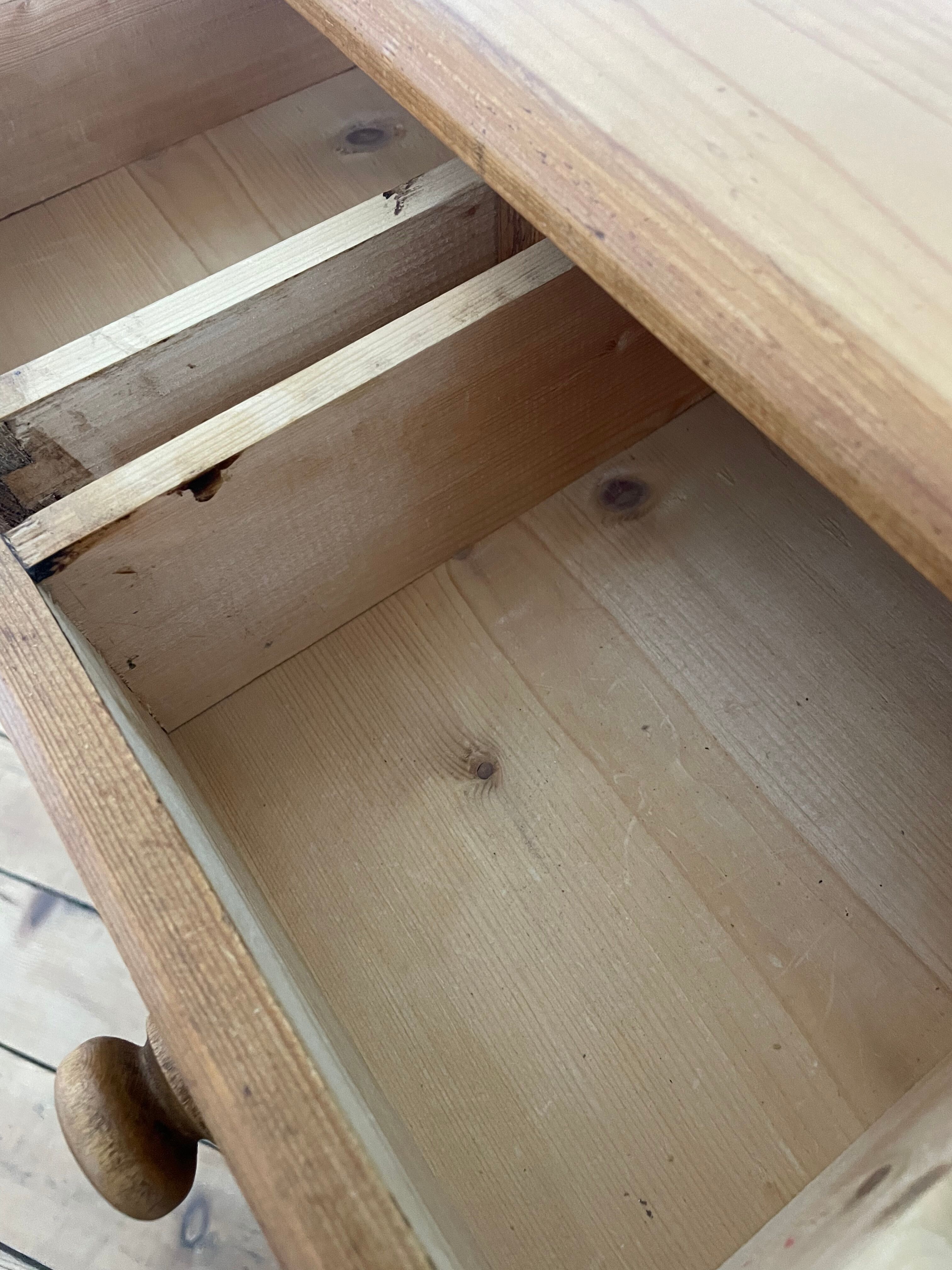Mini vintage solid pine chest of drawers