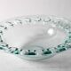 Vintage Georgia Green Recycled Glass Fruit Bowl / Cutout Platter / Spain