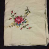 Embroidered cross bridge tablecloth