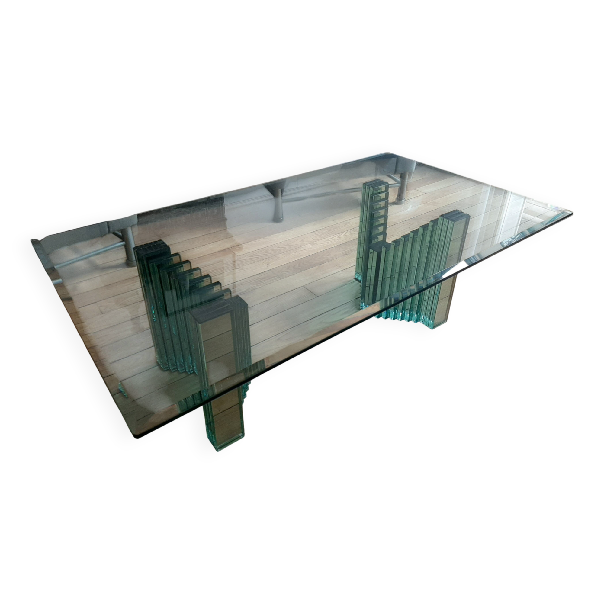 Coffee table in glass by Luigi Massoni for Galotti & Radice.