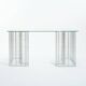 Wire glass and metal desk, terence conran, 1980s